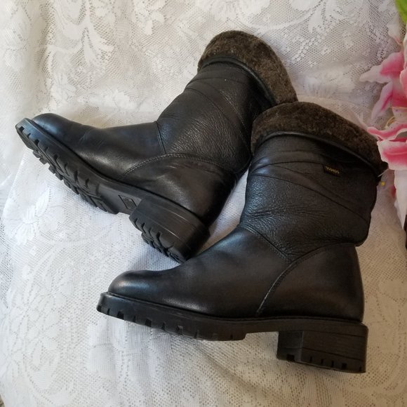 Vintage Y2K Blondo waterproof Shearling Leather Winter Boots  Size 7 - Picture 3 of 13